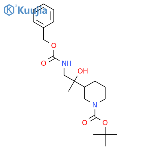 tert-butyl 3-(1-{(benzyloxy)carbonylamino}-2-hydroxypropan-2-yl)piperidine-1-carboxylate structure