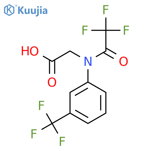 2-{2,2,2-trifluoro-N-3-(trifluoromethyl)phenylacetamido}acetic acid structure