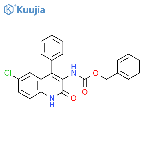benzyl N-(6-chloro-2-hydroxy-4-phenylquinolin-3-yl)carbamate structure