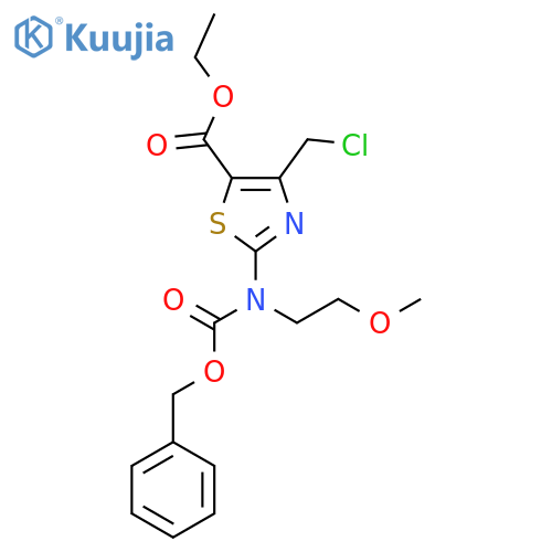 ethyl 2-{(benzyloxy)carbonyl(2-methoxyethyl)amino}-4-(chloromethyl)-1,3-thiazole-5-carboxylate structure