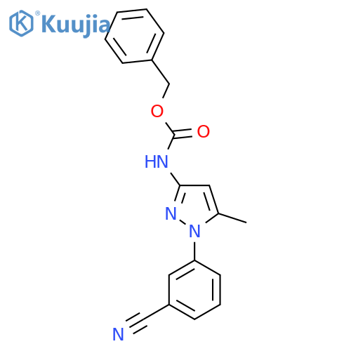 benzyl N-1-(3-cyanophenyl)-5-methyl-1H-pyrazol-3-ylcarbamate structure