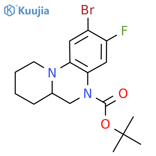 tert-butyl 2-bromo-3-fluoro-5H,6H,6aH,7H,8H,9H,10H-pyrido1,2-aquinoxaline-5-carboxylate structure