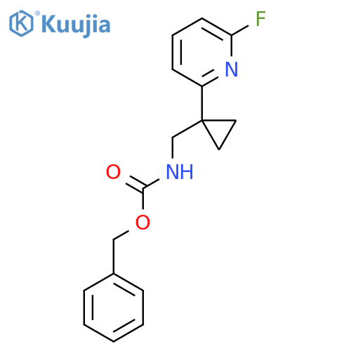 benzyl N-{1-(6-fluoropyridin-2-yl)cyclopropylmethyl}carbamate structure