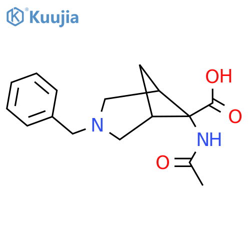 3-Benzyl-6-acetamido-3-azabicyclo[3.1.1]heptane-6-carboxylic acid structure