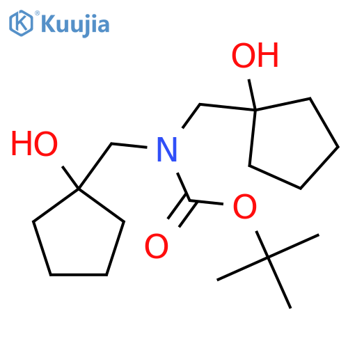 tert-butyl N,N-bis(1-hydroxycyclopentyl)methylcarbamate structure