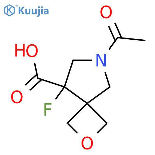 6-acetyl-8-fluoro-2-oxa-6-azaspiro3.4octane-8-carboxylic acid structure