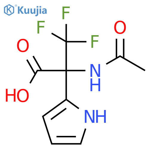 2-acetamido-3,3,3-trifluoro-2-(1H-pyrrol-2-yl)propanoic acid structure