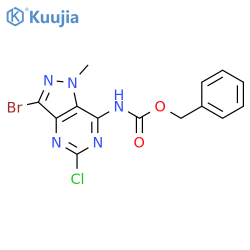 benzyl N-{3-bromo-5-chloro-1-methyl-1H-pyrazolo4,3-dpyrimidin-7-yl}carbamate structure