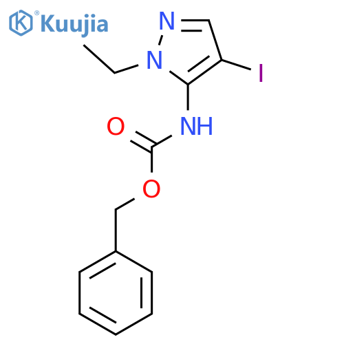 benzyl N-(1-ethyl-4-iodo-1H-pyrazol-5-yl)carbamate structure