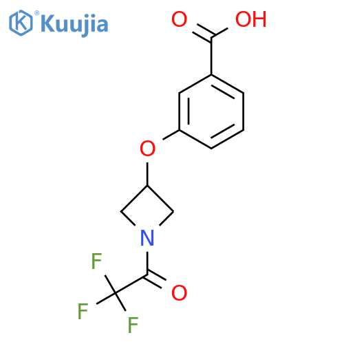 3-{[1-(2,2,2-Trifluoroacetyl)azetidin-3-yl]oxy}benzoic acid structure