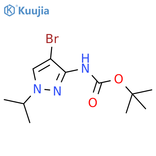 tert-butyl N-4-bromo-1-(propan-2-yl)-1H-pyrazol-3-ylcarbamate structure