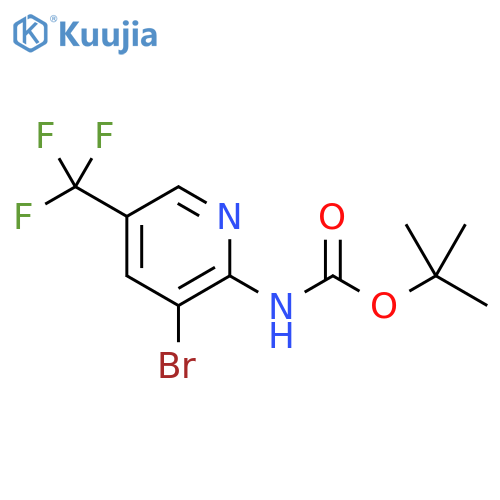 tert-butyl N-3-bromo-5-(trifluoromethyl)pyridin-2-ylcarbamate structure