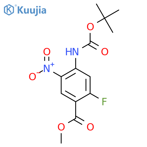 methyl 4-{(tert-butoxy)carbonylamino}-2-fluoro-5-nitrobenzoate structure