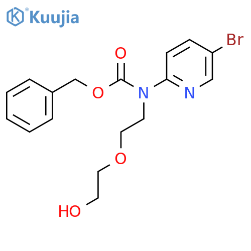 benzyl N-(5-bromopyridin-2-yl)-N-2-(2-hydroxyethoxy)ethylcarbamate structure