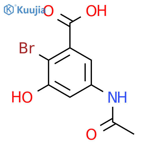 2-Bromo-5-acetamido-3-hydroxybenzoic acid structure