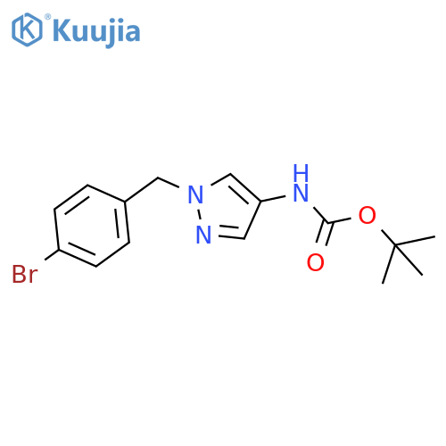 tert-butyl N-{1-(4-bromophenyl)methyl-1H-pyrazol-4-yl}carbamate structure