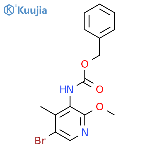 benzyl N-(5-bromo-2-methoxy-4-methylpyridin-3-yl)carbamate structure