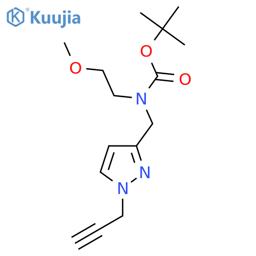 tert-butyl N-(2-methoxyethyl)-N-{1-(prop-2-yn-1-yl)-1H-pyrazol-3-ylmethyl}carbamate structure