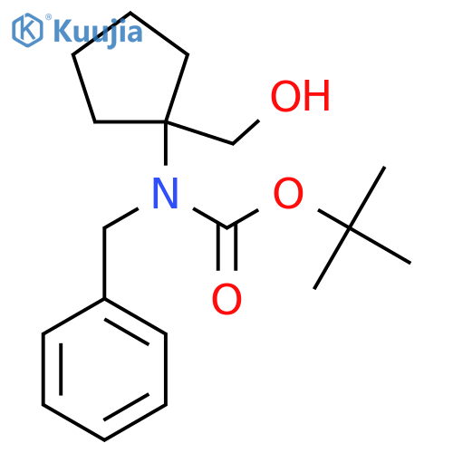 tert-butyl N-benzyl-N-1-(hydroxymethyl)cyclopentylcarbamate structure