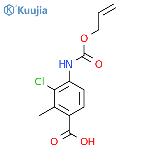 3-chloro-2-methyl-4-{(prop-2-en-1-yloxy)carbonylamino}benzoic acid structure