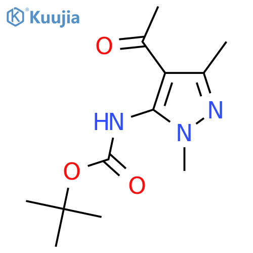 tert-butyl N-(4-acetyl-1,3-dimethyl-1H-pyrazol-5-yl)carbamate structure