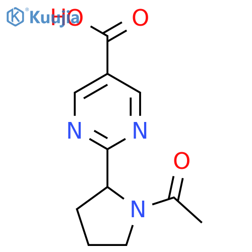 2-(1-Acetylpyrrolidin-2-yl)pyrimidine-5-carboxylic acid structure