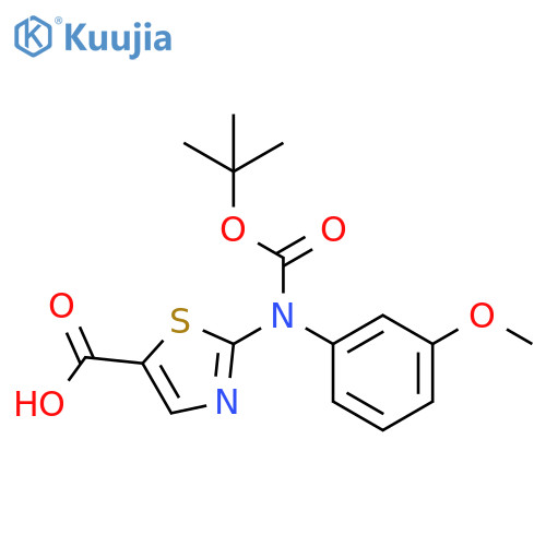 2-{(tert-butoxy)carbonyl(3-methoxyphenyl)amino}-1,3-thiazole-5-carboxylic acid structure
