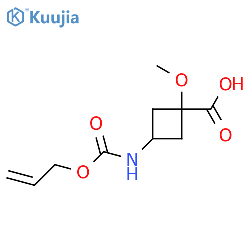 1-methoxy-3-{(prop-2-en-1-yloxy)carbonylamino}cyclobutane-1-carboxylic acid structure