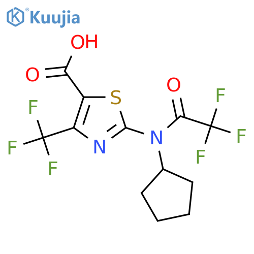 2-(N-cyclopentyl-2,2,2-trifluoroacetamido)-4-(trifluoromethyl)-1,3-thiazole-5-carboxylic acid structure