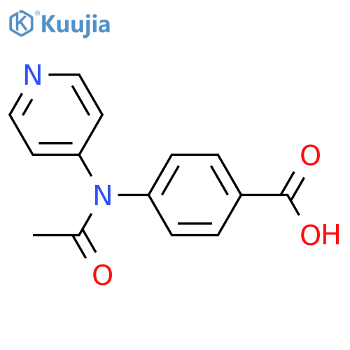 4-N-(pyridin-4-yl)acetamidobenzoic acid structure