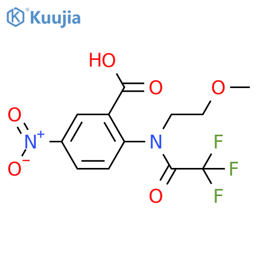 5-nitro-2-2,2,2-trifluoro-N-(2-methoxyethyl)acetamidobenzoic acid structure