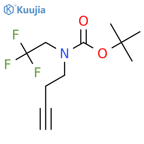 tert-butyl N-(but-3-yn-1-yl)-N-(2,2,2-trifluoroethyl)carbamate structure