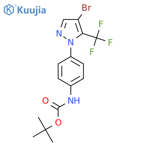 tert-butyl N-{4-4-bromo-5-(trifluoromethyl)-1H-pyrazol-1-ylphenyl}carbamate structure