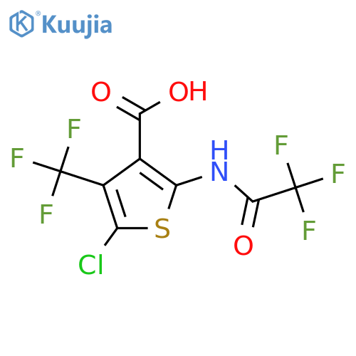 5-Chloro-2-(2,2,2-trifluoroacetamido)-4-(trifluoromethyl)thiophene-3-carboxylic acid structure