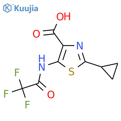 2-Cyclopropyl-5-(2,2,2-trifluoroacetamido)-1,3-thiazole-4-carboxylic acid structure