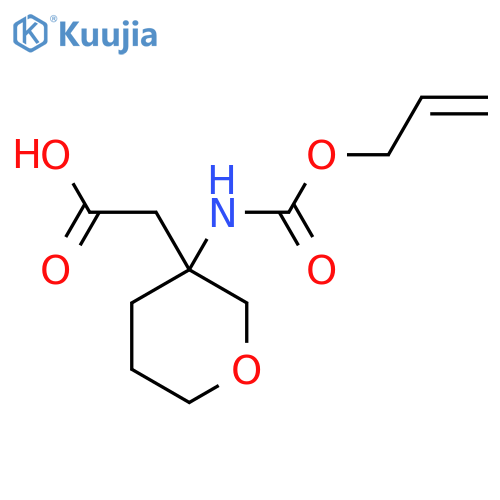 2-(3-{[(Prop-2-en-1-yloxy)carbonyl]amino}oxan-3-yl)acetic acid structure