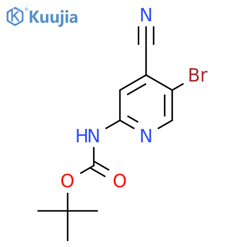 tert-butyl N-(5-bromo-4-cyanopyridin-2-yl)carbamate structure