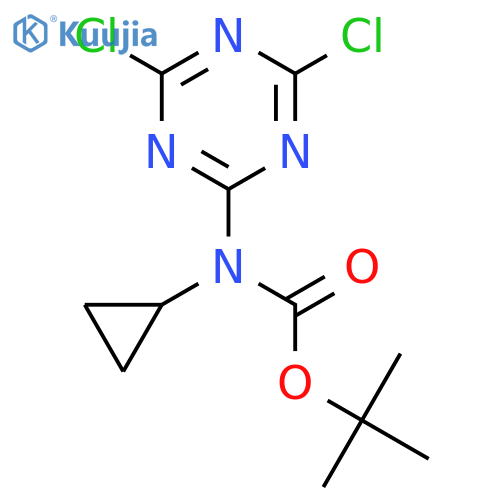 tert-butyl N-cyclopropyl-N-(4,6-dichloro-1,3,5-triazin-2-yl)carbamate structure