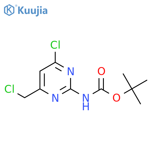 tert-butyl N-[4-chloro-6-(chloromethyl)pyrimidin-2-yl]carbamate structure
