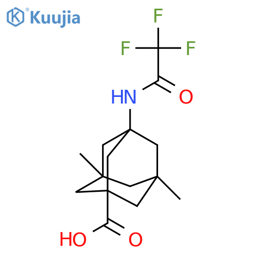3,5-Dimethyl-7-(2,2,2-trifluoroacetamido)adamantane-1-carboxylic acid structure