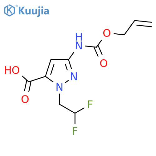 1-(2,2-difluoroethyl)-3-{[(prop-2-en-1-yloxy)carbonyl]amino}-1H-pyrazole-5-carboxylic acid structure