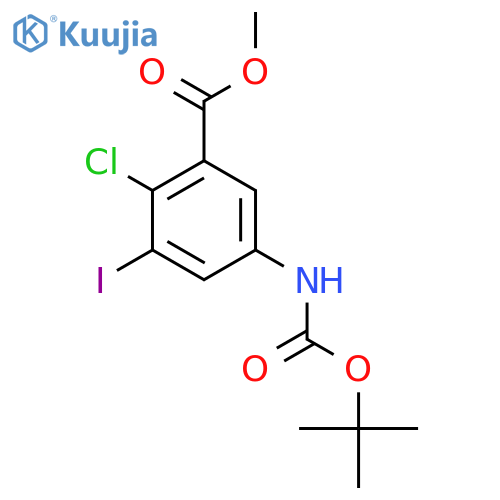 methyl 5-{(tert-butoxy)carbonylamino}-2-chloro-3-iodobenzoate structure