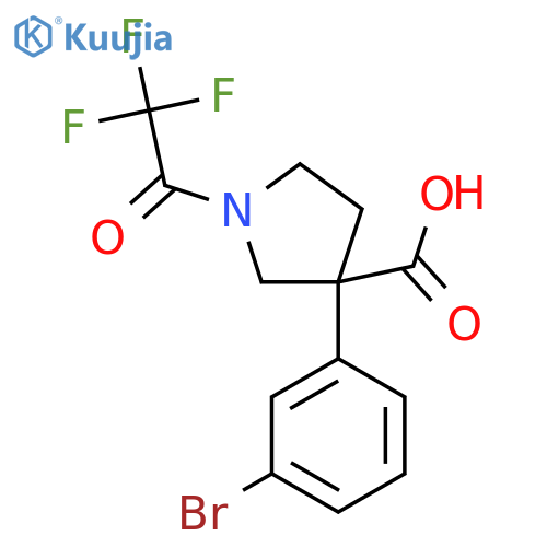 3-(3-Bromophenyl)-1-(2,2,2-trifluoroacetyl)pyrrolidine-3-carboxylic acid structure