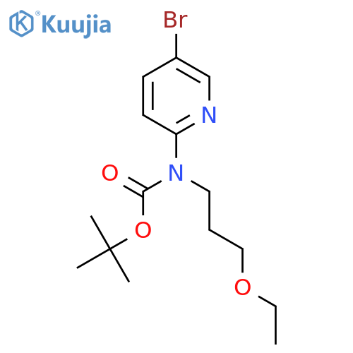tert-butyl N-(5-bromopyridin-2-yl)-N-(3-ethoxypropyl)carbamate structure
