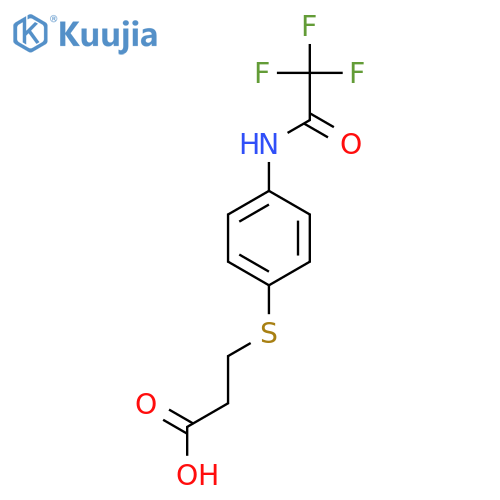 3-{4-(2,2,2-trifluoroacetamido)phenylsulfanyl}propanoic acid structure