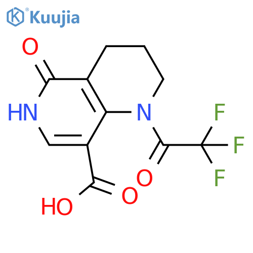 5-Hydroxy-1-(2,2,2-trifluoroacetyl)-1,2,3,4-tetrahydro-1,6-naphthyridine-8-carboxylic acid structure