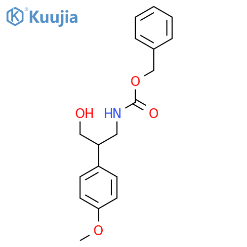 benzyl N-3-hydroxy-2-(4-methoxyphenyl)propylcarbamate structure