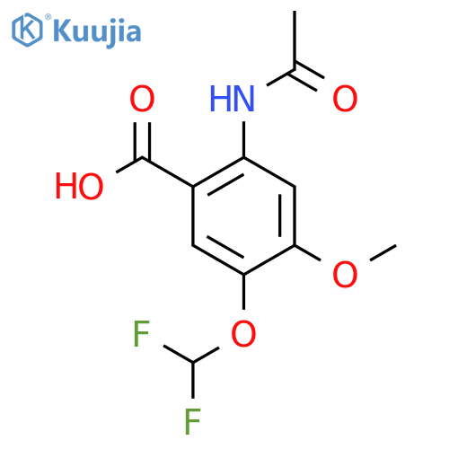 5-(Difluoromethoxy)-2-acetamido-4-methoxybenzoic acid structure
