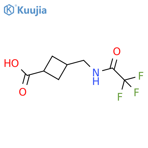 3-[(Trifluoroacetamido)methyl]cyclobutane-1-carboxylic acid structure
