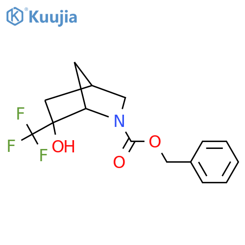 benzyl 6-hydroxy-6-(trifluoromethyl)-2-azabicyclo2.2.1heptane-2-carboxylate structure